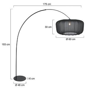 Anne Light Lampada ad arco Curve, Nero, Soggiorno / Sala da pranzo, Metallo, Moderno, Lampada da terra