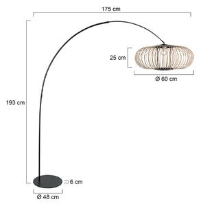 Anne Light Lampada ad arco Curve, Nero, Soggiorno / Sala da pranzo, Metallo, Lampada da terra