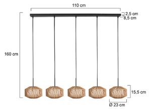 Anne Light Lampada a sospensione Ropex, dimmerabile, Nero, Soggiorno / Sala da pranzo, Metallo, Lampada a sospensione