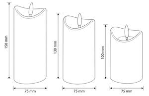 BRILAGI - Set di 3 candele LED, 2x AAA, colore crema