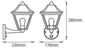 Osram - Lampada da parete esterna con sensore TRADITION UP 1xE27/60W/230V IP44