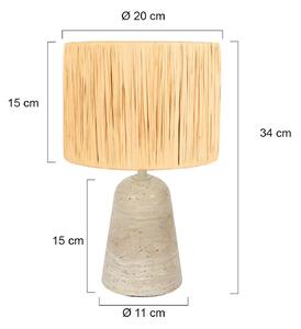 Anne Light Lampada da tavolo Travino, Crema / Ambra, Soggiorno / Sala da pranzo, Pietra, Lampada da tavolo