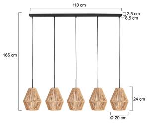 Anne Light Lampada a sospensione Ropex, dimmerabile, Nero, Soggiorno / Sala da pranzo, Metallo, Lampada a sospensione
