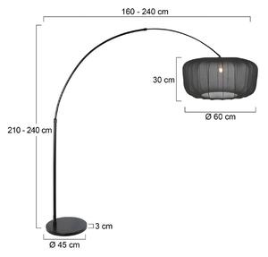 Steinhauer Lampada ad arco Sparkled Light, Nero, Soggiorno / Sala da pranzo, Metallo, Moderno, Lampada da terra