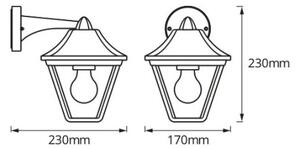 Osram - Lampada da parete per esterni TRADITION DOWN 1xE27/60W/230V IP44
