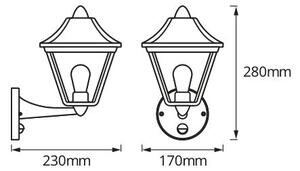 Osram - Lampada da parete esterna con sensore TRADITION UP 1xE27/60W/230V IP44