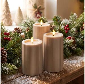 BRILAGI - SET 3x candele LED LED/3xAAA crema