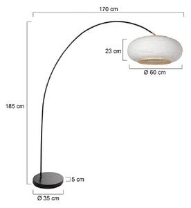 Mexlite Lampada ad arco Solva, Nero, Soggiorno / Sala da pranzo, Metallo, Lampada da terra