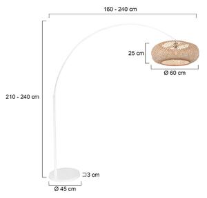 Steinhauer Lampada ad arco Sparkled Light, Bianco / Opale, Soggiorno / Sala da pranzo, Metallo, Mediterraneo, Lampada da terra