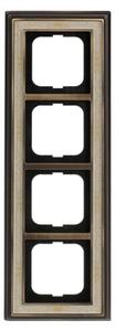 Busch-Jaeger 1724-846 Cornice di copertura, quadrupla, finitura ottone anticato, decorazione bianco avorio