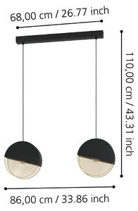 Eglo 43812 MUMBLES E27 doppia lampada a sospensione 860x90mm nero oro