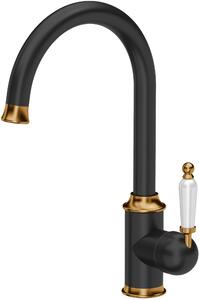 Quadron Rachel Q Line rubinetto da cucina verticale nero-rame 3623504_BLMPVDC1