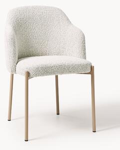 Sedia imbottita in bouclé con braccioli Felicia