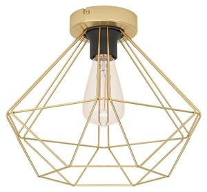 Plafoniera Vintage Tarbes Acciaio Ottone Spazzolato 1 Luce E27