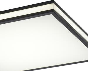 Lampada da soffitto quadrata nera con LED RGBW con telecomando - Trafalgar