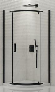 New Trendy New Komfort Black box doccia 90x90 cm semicircolare nero opaca/vetro trasparente K-0469