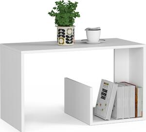 Tavolino da caffè Paul basso con ripiano bianco design scandinavo