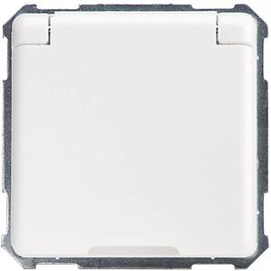 Presa Elso con coperchio ribaltabile 16 A FASHION/RIVA/SCALA, morsetto a vite, bianco puro 215034