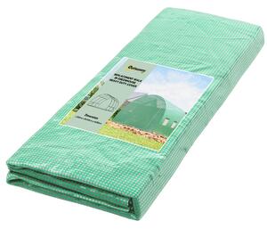 Outsunny Telo Serra in PE con 6 Finestre, Porta Avvolgibile e Bordi Interrati, 3x3x2 m, Verde | Aosom Italy
