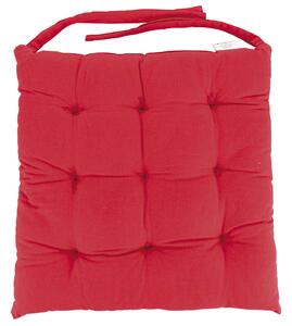 Cuscino quadrato 40x40 cm per sedia in cotone con laccetti e imbottitura Morby - Red