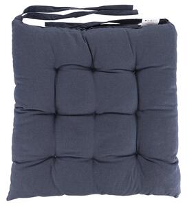 Cuscino quadrato 40x40 cm per sedia in cotone con laccetti e imbottitura Morby - DarkSlateBlue