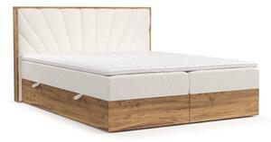 Letto boxspring con contenitore in crema-naturale 160x200 cm Asahi - Maison de Rêve