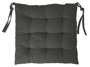 Cuscino quadrato 40x40 cm per sedia in cotone con laccetti e imbottitura Morby - DarkGray