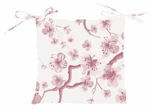 Cuscino quadrato 40x40 cm per sedia in cotone con laccetti e imbottitura Morby - AntiqueWhite