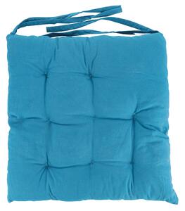Cuscino quadrato 40x40 cm per sedia in cotone con laccetti e imbottitura Morby - DeepSkyBlue