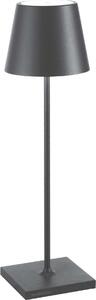 Zafferano Lampada a led da tavolo Poldina Pro Grigio scuro ricaricabile e dimmerabile con batteria fino a 12 ore. Da uso esterno IP65