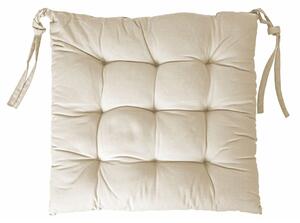 Cuscino quadrato 40x40 cm per sedia in cotone con laccetti e imbottitura Morby - Cornsilk