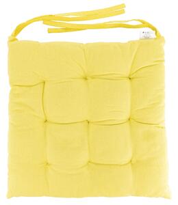 Cuscino quadrato 40x40 cm per sedia in cotone con laccetti e imbottitura Morby - Yellow
