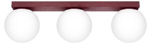 Plafoniera YOLI 3 bordeaux 3xG9 8W acciaio/vetro 14.5x12x50cm Sollux Lighting