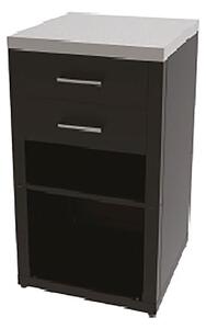 Mobile Cucina da Esterno Cassettiera 60,7x60,7x94 cm Ripiano Superiore in Acciaio Inox Nero