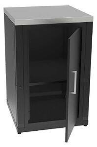 Mobile Cucina da Esterno Armadietto con Anta 60,7x60,7x94 cm Ripiano Superiore in Acciaio Inox Nero