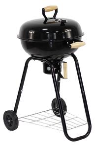 Barbecue a Carbone Kettle Octavio 60x47,5x90 h cm con Griglia in Acciaio Inox e Coperchio Nero