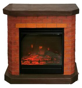 Camino Elettrico da Pavimento Brichetto Design Mattoni a Vista 900-1800W Effetto Fiamma Realistico