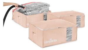 Set di organizer per vestiti sottovuoto in plastica 3 pz 65x45x27 cm Pink Edition - Compactor