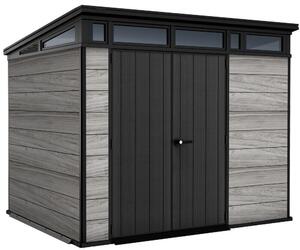 Casetta da giardino Keter PENT Signature 9x7 Storm Grey, con pavimento
