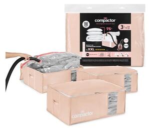 Set di organizer per vestiti sottovuoto in plastica 3 pz 65x45x27 cm Pink Edition - Compactor