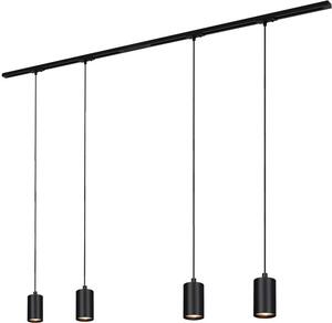 Sistema a binario Briloner Rail, set completo, 4x pendenti GU10, alimentazione, nero, 1,5 m
