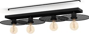 Eglo 43729 IKESTON E27 Plafoniera a 4 vie 950x330mm nero