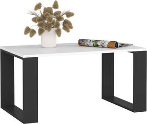 Tavolino da caffè Nox bianco con gambe nere - Tavolo elegante e funzionale per la casa
