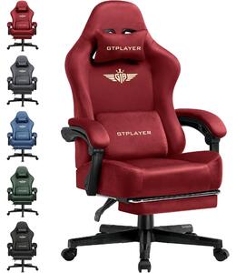 Sedia da ufficio ergonomica, tessuto traspirante, schienale regolabile, colore rosso