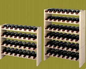 Cantinetta componibile portabottiglie Vino in Legno di Pino Naturale 16 postazioni per modulo Dimensione cm 69x27xh30