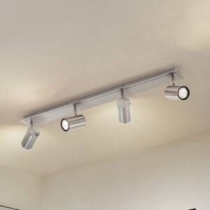 Faretto da soffitto Lindby Joffrey, 80 cm, nichel, a 4 luci, GU10 Joffrey Lindby, dimmerabile, Alluminio / Grigio / Zincato, Soggiorno / Sala da pranzo, Metallo, Moderno, Faretto