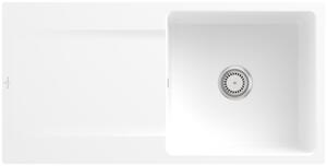Lavello da incasso V&B Siluet 60 Flat con scarico, manuale, bianco CeramicPlus