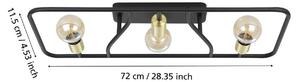 Eglo 900367 MESSINARO E27 tripla plafoniera 720x280mm ottone spazzolato nero
