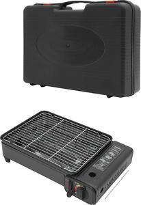 Barbecue a gas, design portatile, controllo della fiamma regolabile, nero