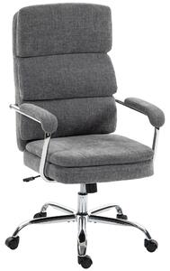 Sedia da ufficio HOMCOM, sedia ergonomica per scrivania con braccioli, aspetto in stile chenille